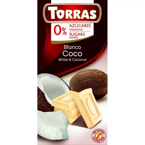 Torras kókuszos fehércsokoládé 75g