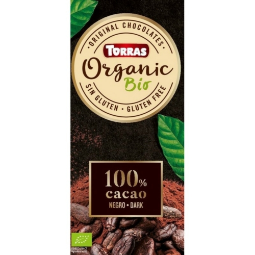 Torras Organic 100% kakaótartalmú  bio étcsokoládé 100g