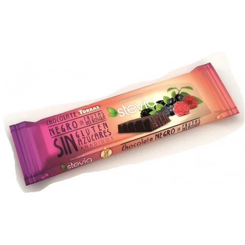 Torras Stevia erdei gyümölcsös étcsokoládé édesítőszerrel 35g
