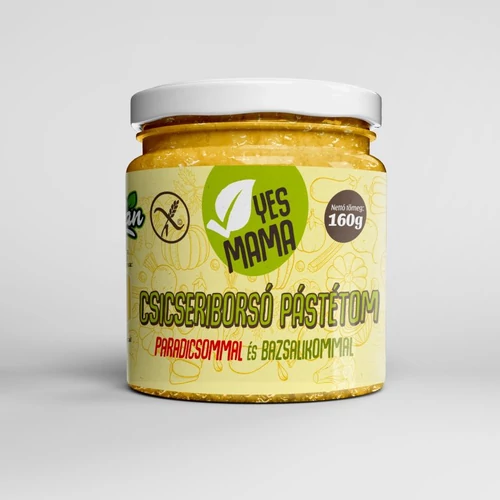 YesMama csicseriborsó pástétom paradicsommal és bazsalikommal 160g