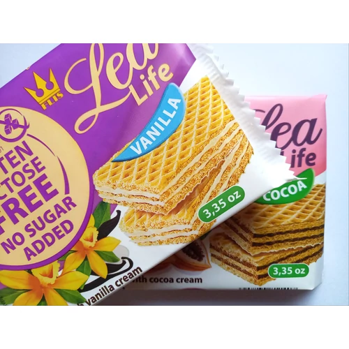 Lea Life vanília krémmel töltött glutén és laktózmentes ostya 95g