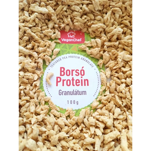 Vegachef texturált borsófehérje granulátum kicsomagolva